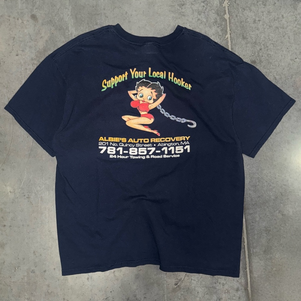Vintage “Support Your Local Hookers” Funny Perverted Betty Boop Parody Tee